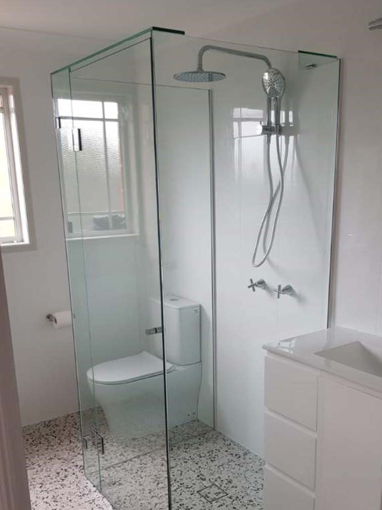 Frameless Shower Boxed Installation - by DnD Glass South Tweed Heads